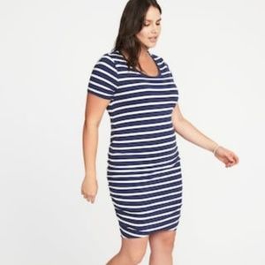 Navy and white striped bodycon